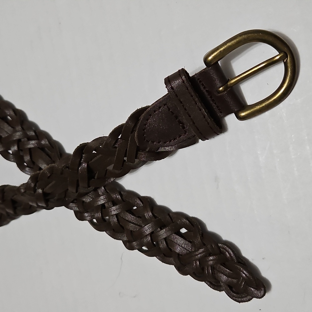 Capezio Brown Leather Belt with Brass Buckle Adjustable Size 28/29